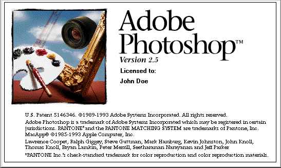 Photoshop 3 legacy splash screen